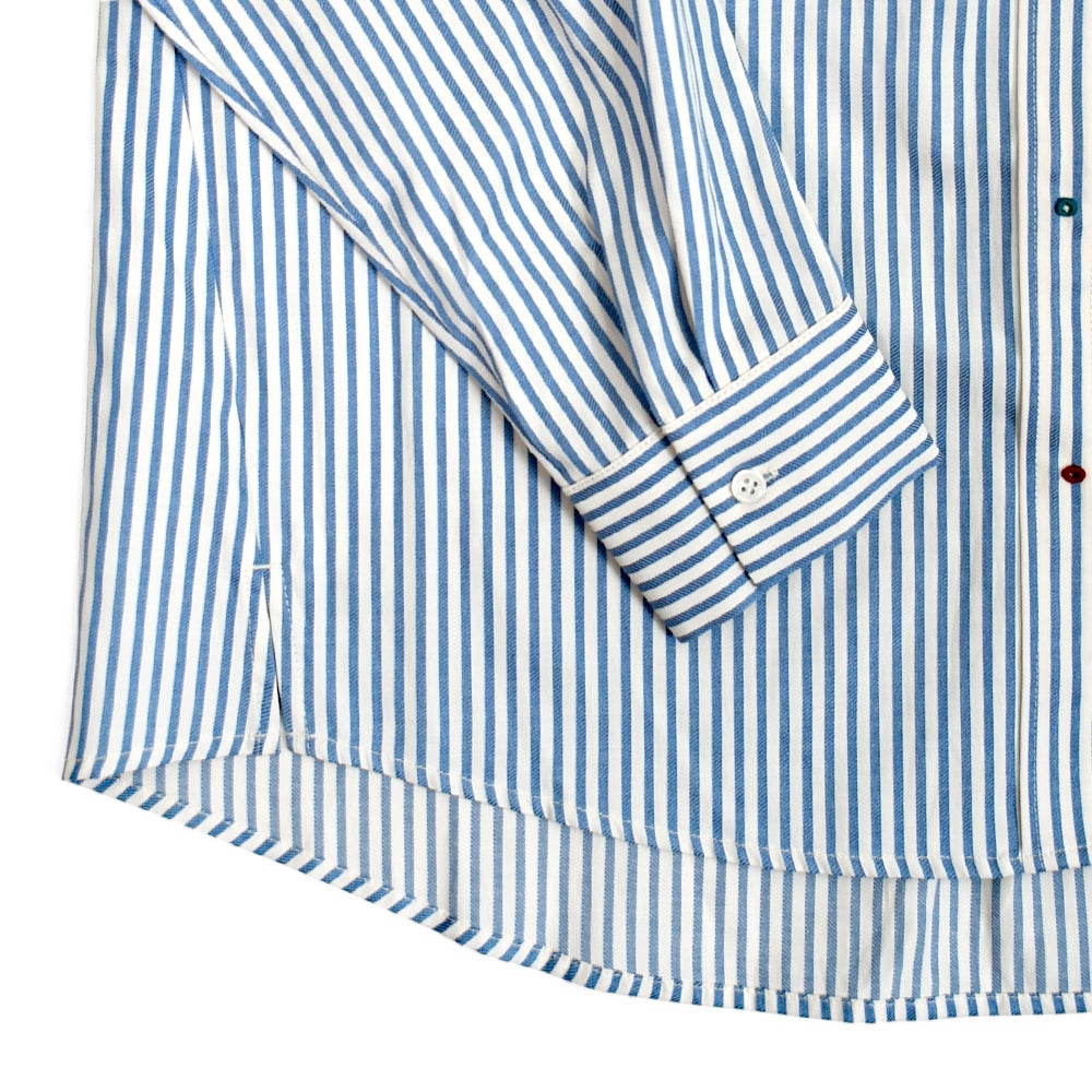 ポンデシャロン (PONT DE CHALONS) 刺繍ボタンシャツ 長袖ストライプシャツ 22580211