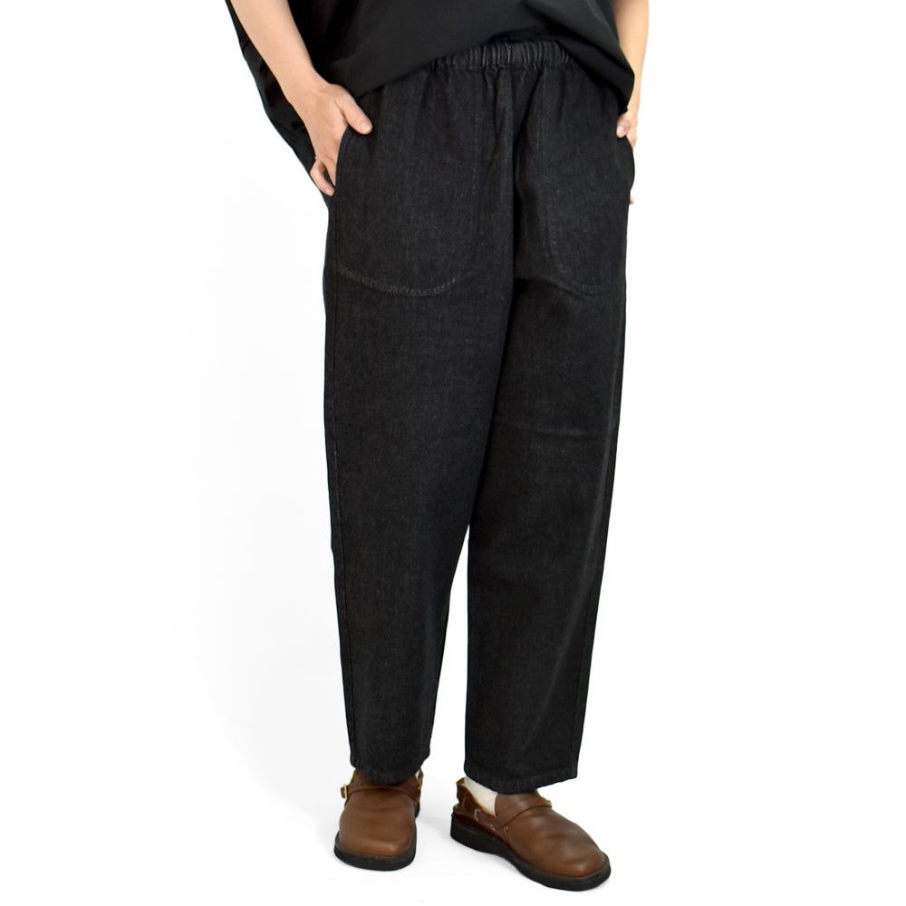 ダントン (DANTON) Women’s Black Denim Easy Pants ブラックデニムパンツ イージーパンツ クロップド丈 テーパード JD-2540KBK