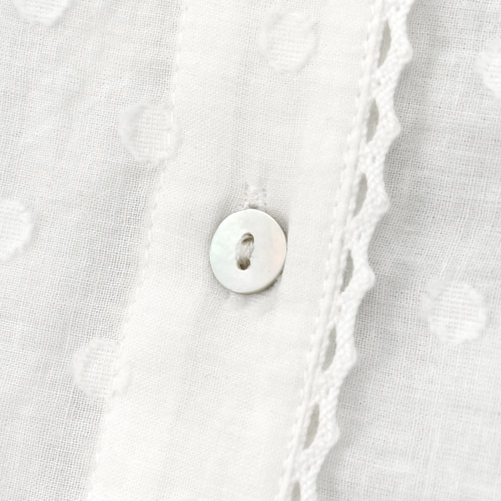 マーブルシュッド (marble SUD) ラッコレース ハオリブラウス 七分袖ブラウス シャツ 05GS069023