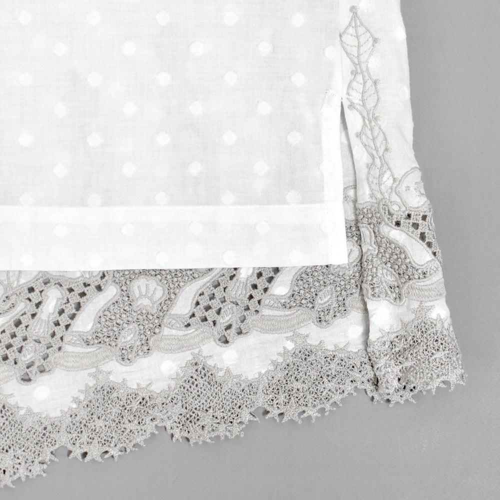 マーブルシュッド (marble SUD) ラッコレース ハオリブラウス 七分袖ブラウス シャツ 05GS069023