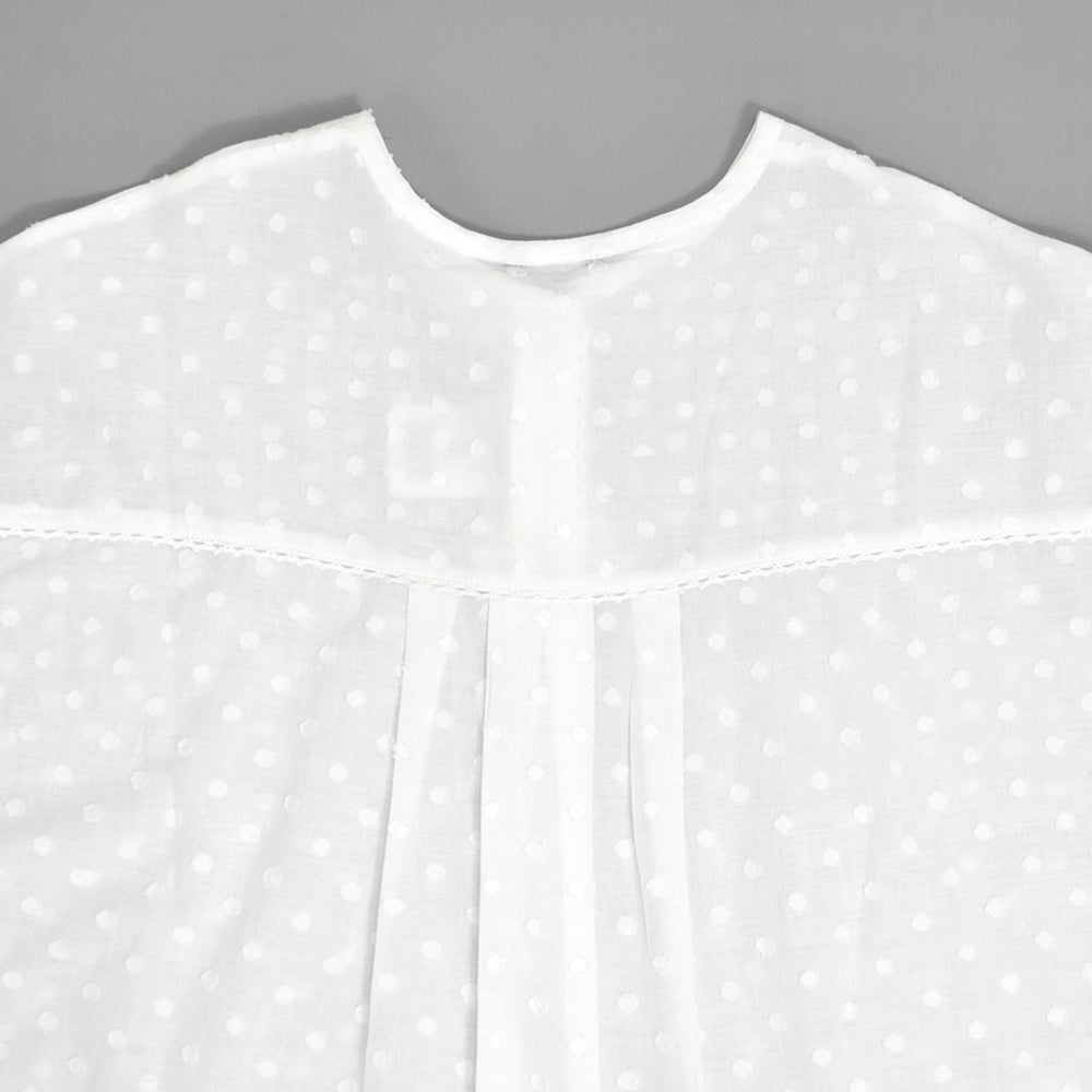 マーブルシュッド (marble SUD) ラッコレース ハオリブラウス 七分袖ブラウス シャツ 05GS069023