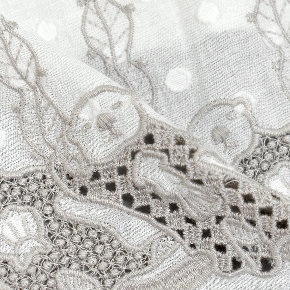 マーブルシュッド (marble SUD) ラッコレース ハオリブラウス 七分袖ブラウス シャツ 05GS069023