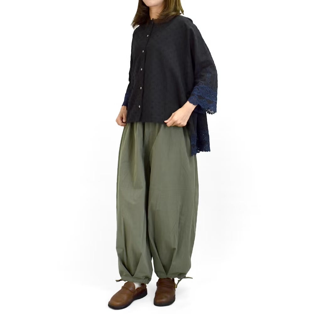 マーブルシュッド (marble SUD) ラッコレース ハオリブラウス 七分袖ブラウス シャツ 05GS069023