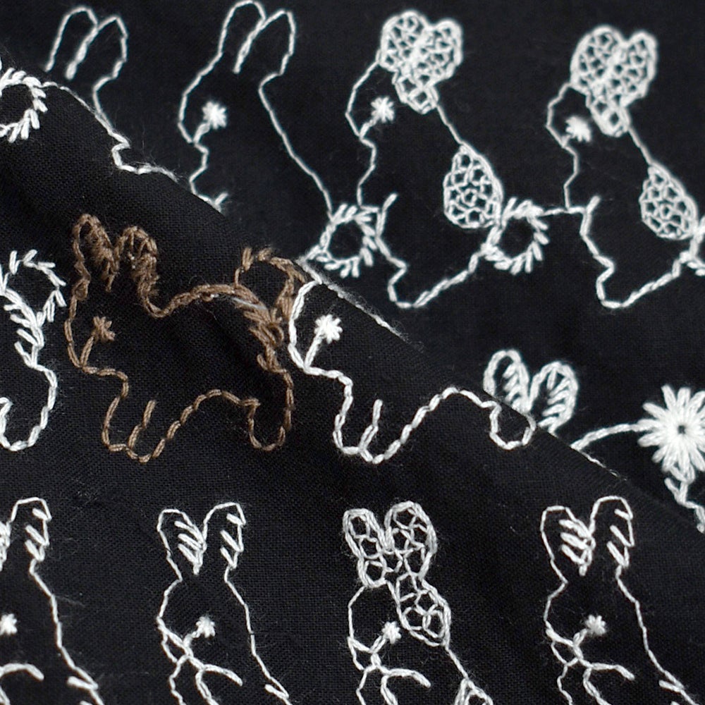 マーブルシュッド (marble SUD) うさぎLOTS 2WAYブラウス うさぎ刺繍ブラウス 前後2way シャツ 05GS083009