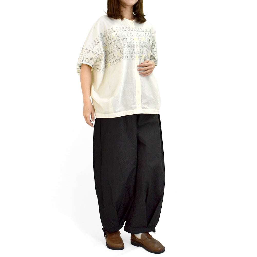 marble SUD うさぎ花柄刺繍 半袖ブラウス ホワイト Fマーブルシュッド マーブルシュッド (marble SUD) うさぎLOTS 2WAYブラウス うさぎ刺繍