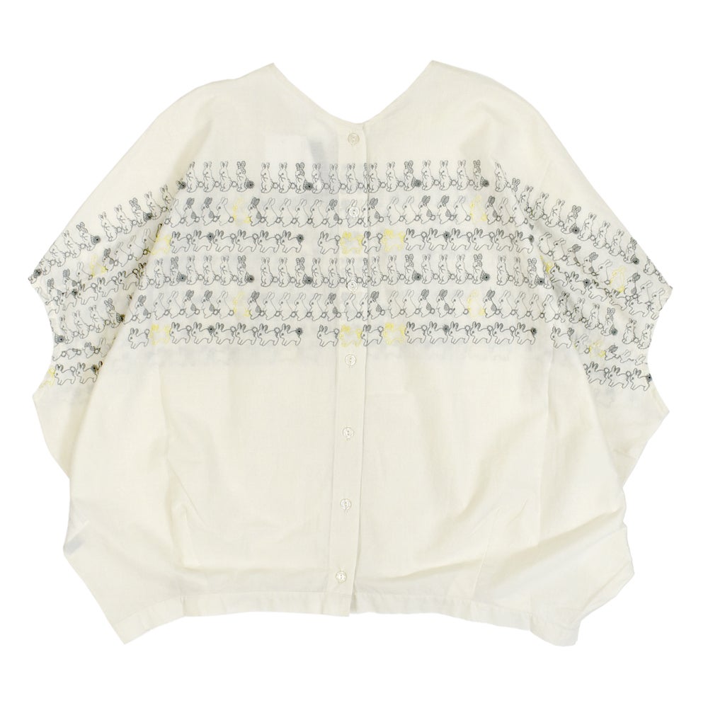 マーブルシュッド (marble SUD) うさぎLOTS 2WAYブラウス うさぎ刺繍ブラウス 前後2way シャツ 05GS083009 72.IVORY