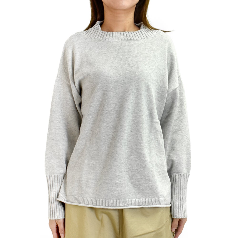 マオメイド (MAOMADE) 再登場!!! 着回し力 バツグン 異ゲージリブ プルオーバー 長袖コットンニット 611108