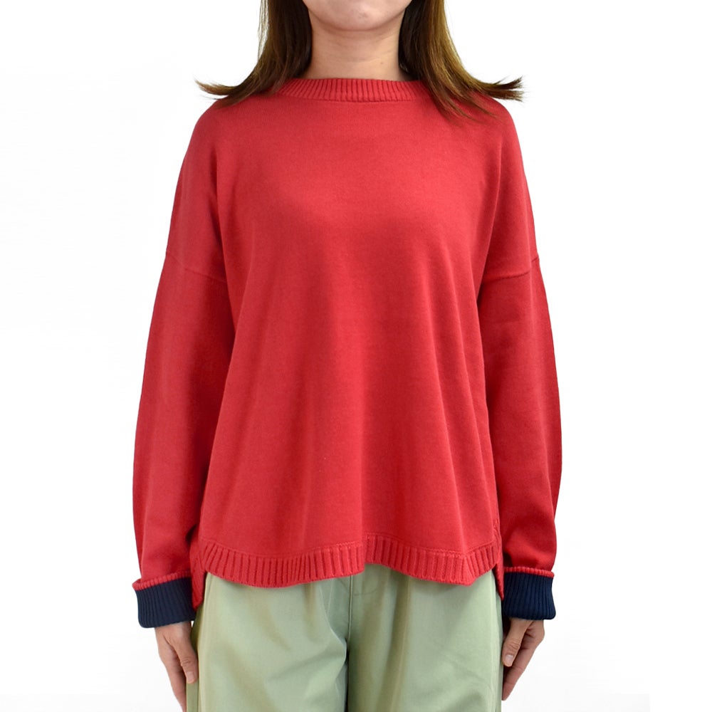 ブリスバンチ (Bliss bunch) ラウンドヘムワイドPO コットン長袖ニット 手洗いできるニット P761-205