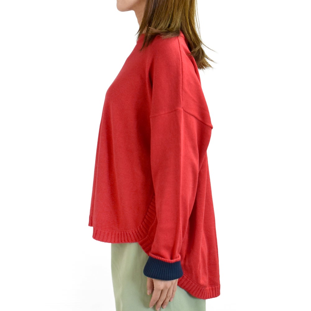 ブリスバンチ (Bliss bunch) ラウンドヘムワイドPO コットン長袖ニット 手洗いできるニット P761-205