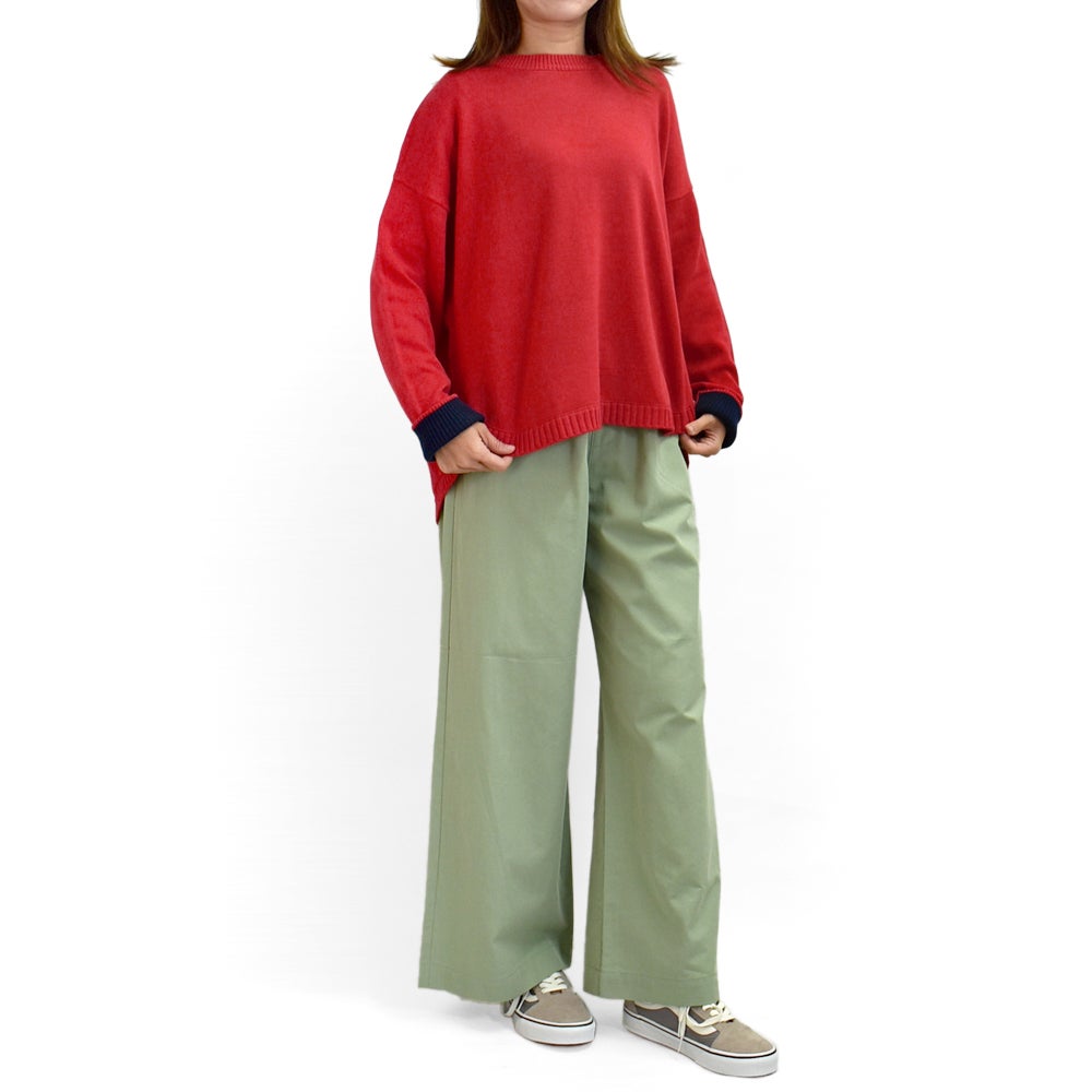 ブリスバンチ (Bliss bunch) ラウンドヘムワイドPO コットン長袖ニット 手洗いできるニット P761-205