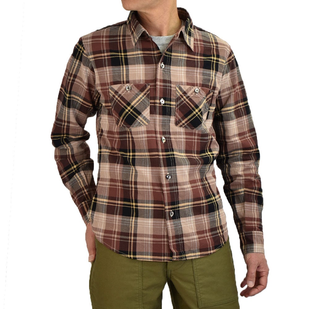 デラックスウエア (DELUXEWARE) VINTAGE RED CHECK 長袖チェックシャツ スルーサージ LV-33