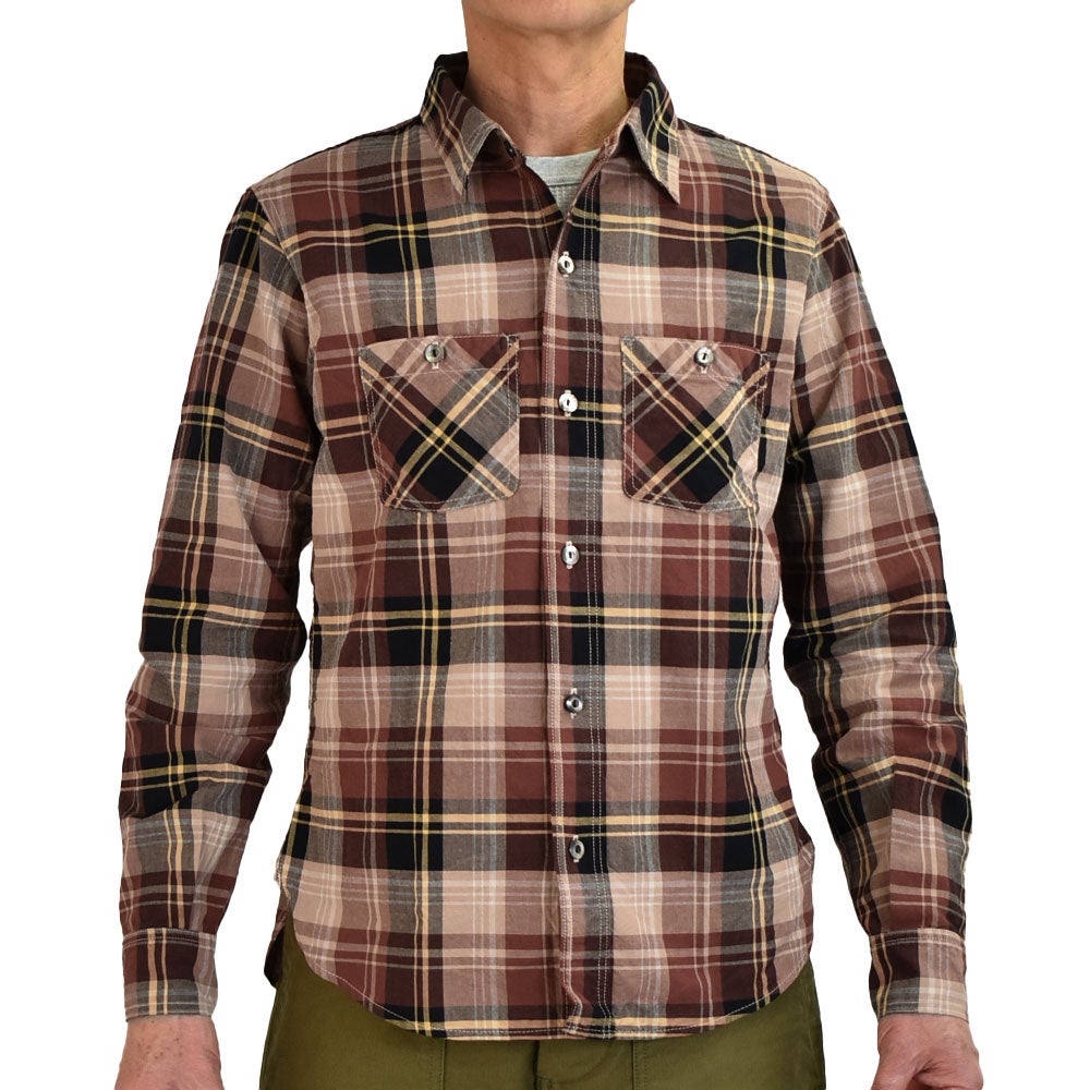 デラックスウエア (DELUXEWARE) VINTAGE RED CHECK 長袖チェックシャツ スルーサージ LV-33