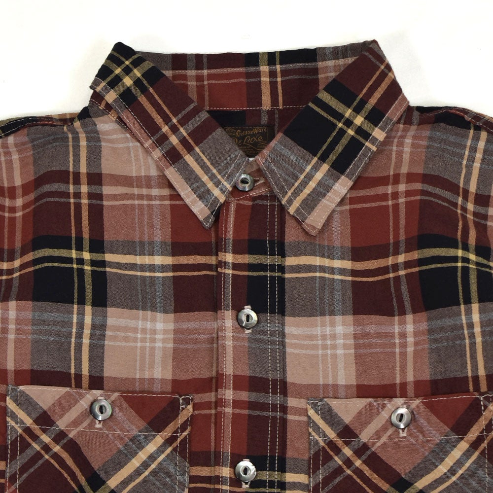 デラックスウエア (DELUXEWARE) VINTAGE RED CHECK 長袖チェックシャツ