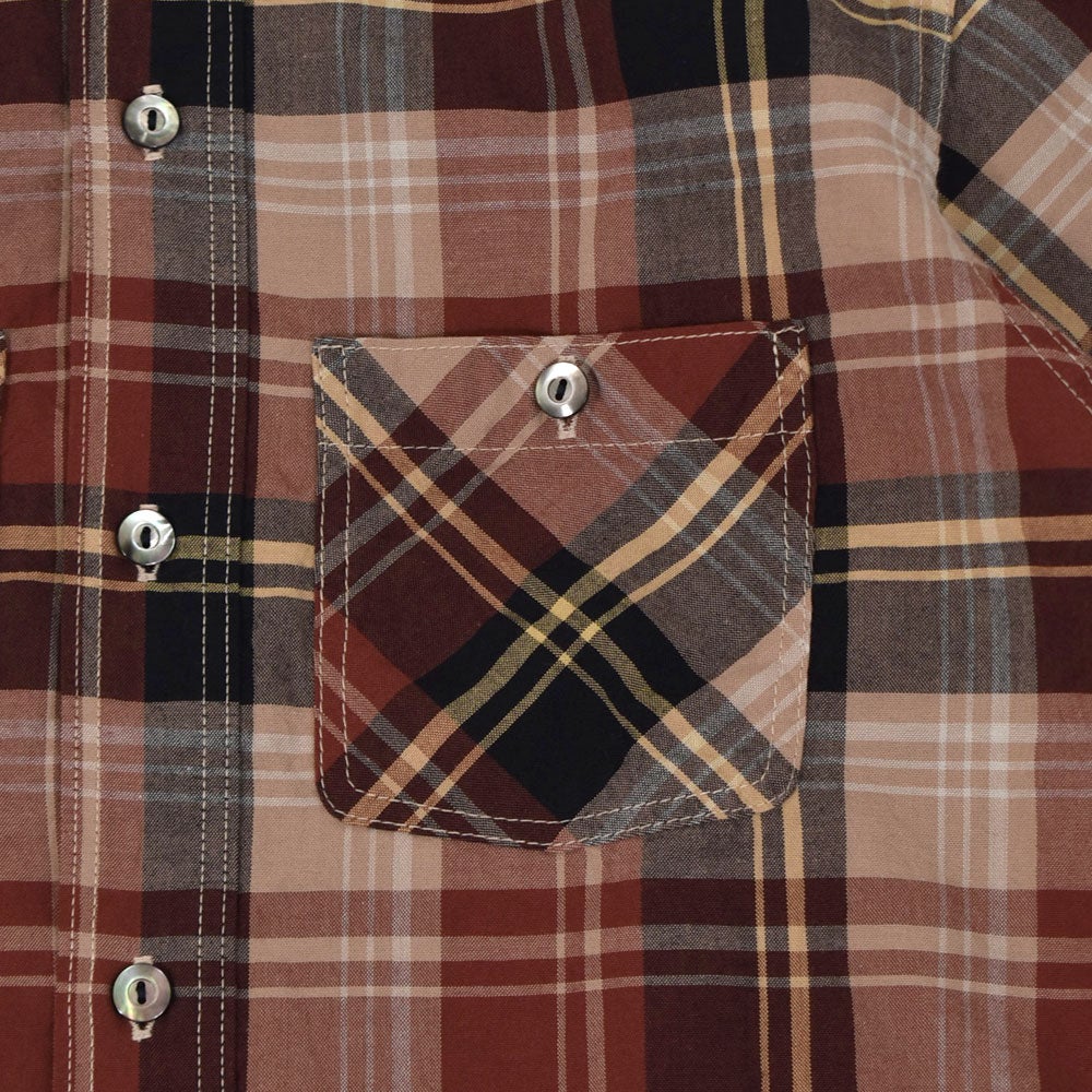 デラックスウエア (DELUXEWARE) VINTAGE RED CHECK 長袖チェックシャツ スルーサージ LV-33