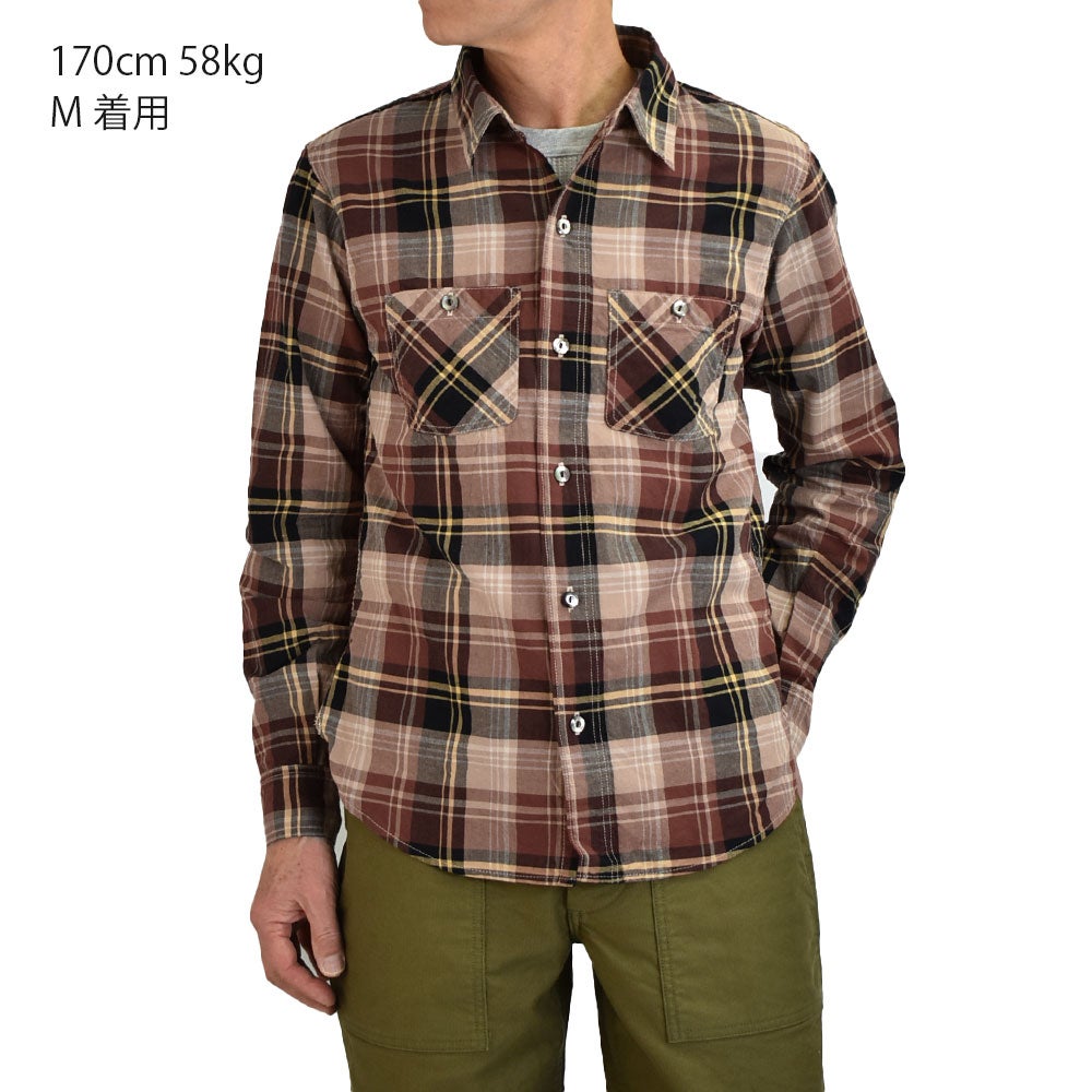 デラックスウエア (DELUXEWARE) VINTAGE RED CHECK 長袖チェックシャツ スルーサージ LV-33