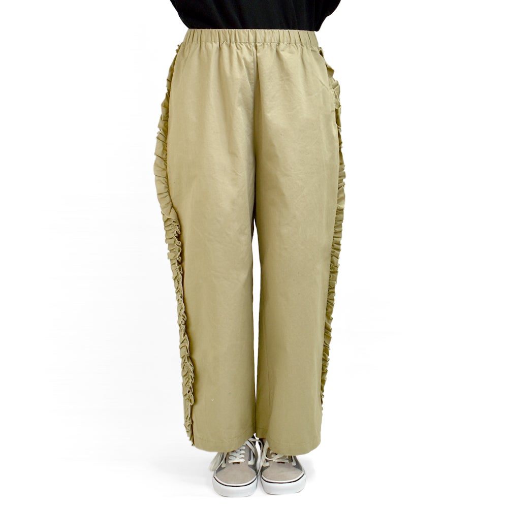 ブリスバンチ (Bliss bunch) サイドフリル切替ワイドパンツ コットンツイルパンツ K761-265