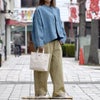 ブリスバンチ (Bliss bunch) サイドフリル切替ワイドパンツ コットンツイルパンツ K761-265