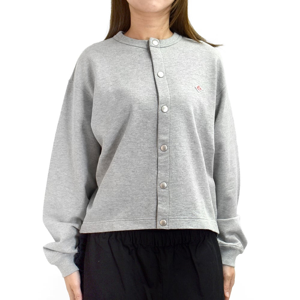 こ*☆様 DANTON グレー長袖カーディガン ダントン (DANTON) Women's Dot Button Crew Neck Cardigan 長袖