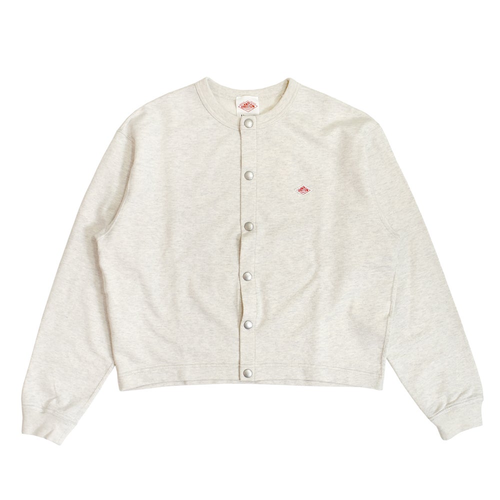 ダントン (DANTON) Women's Dot Button Crew Neck Cardigan 長袖コットンカーディガン DT-C0405CIN TOP ECRU