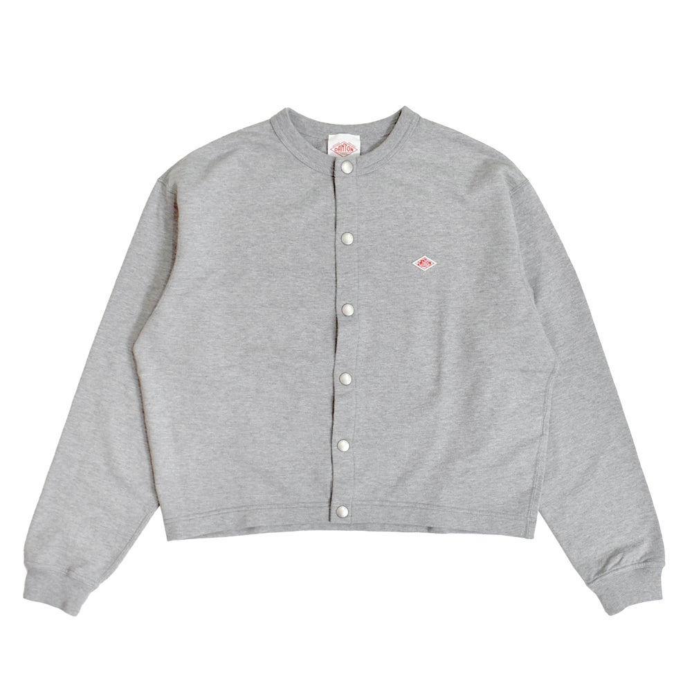 ダントン (DANTON) Women's Dot Button Crew Neck Cardigan 長袖コットンカーディガン DT-C0405CIN TOP GREY