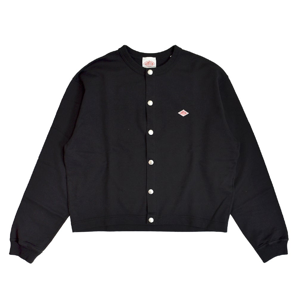 ダントン (DANTON) Women's Dot Button Crew Neck Cardigan 長袖コットンカーディガン DT-C0405CIN CHARCOAL