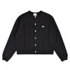 ダントン (DANTON) Women's Dot Button Crew Neck Cardigan 長袖コットンカーディガン DT-C0405CIN CHARCOAL