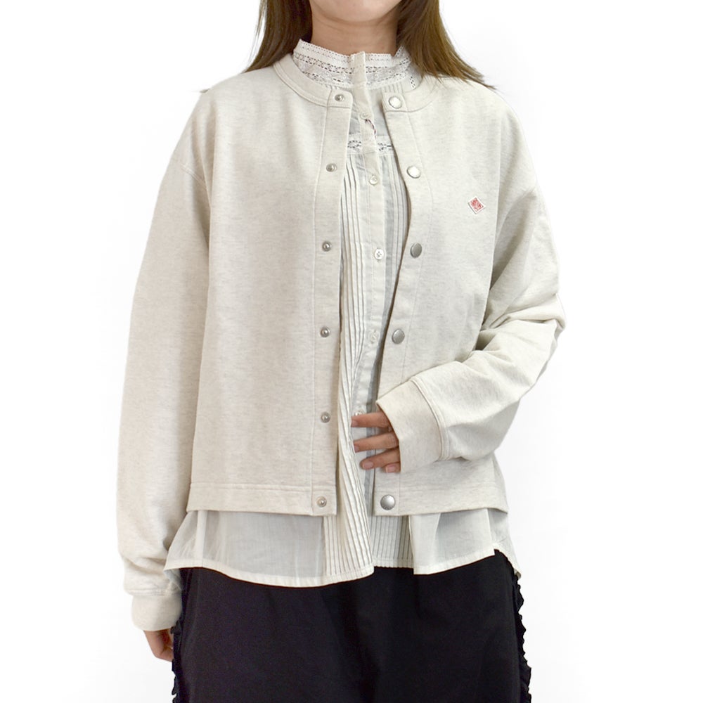 ダントン (DANTON) Women's Dot Button Crew Neck Cardigan 長袖コットンカーディガン DT-C0405CIN