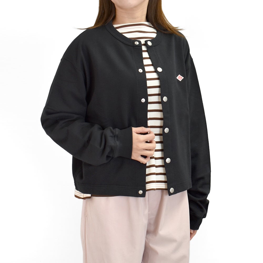 ダントン (DANTON) Women's Dot Button Crew Neck Cardigan 長袖コットンカーディガン DT-C0405CIN