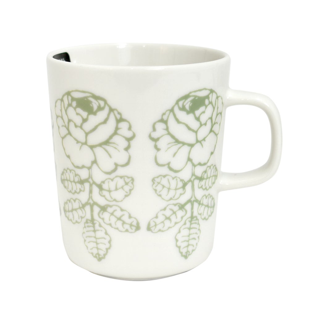 マリメッコ (marimekko) Vihkiruusu マグカップ 250ml 食器 ギフト ヴィヒキルース ウエディングローズ 52263-4-75724 52263475724 40. ホワイト×セージ