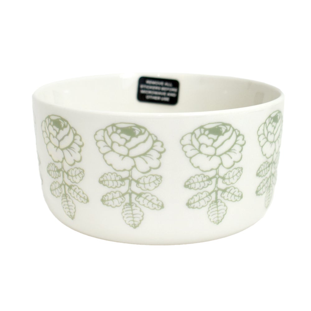 マリメッコ (marimekko) Vihkiruusu ボウル 500ml 食器 ギフト ヴィヒキルース ウエディングローズ お皿 52263-4-75726 52263475726 40.ホワイト×セージ