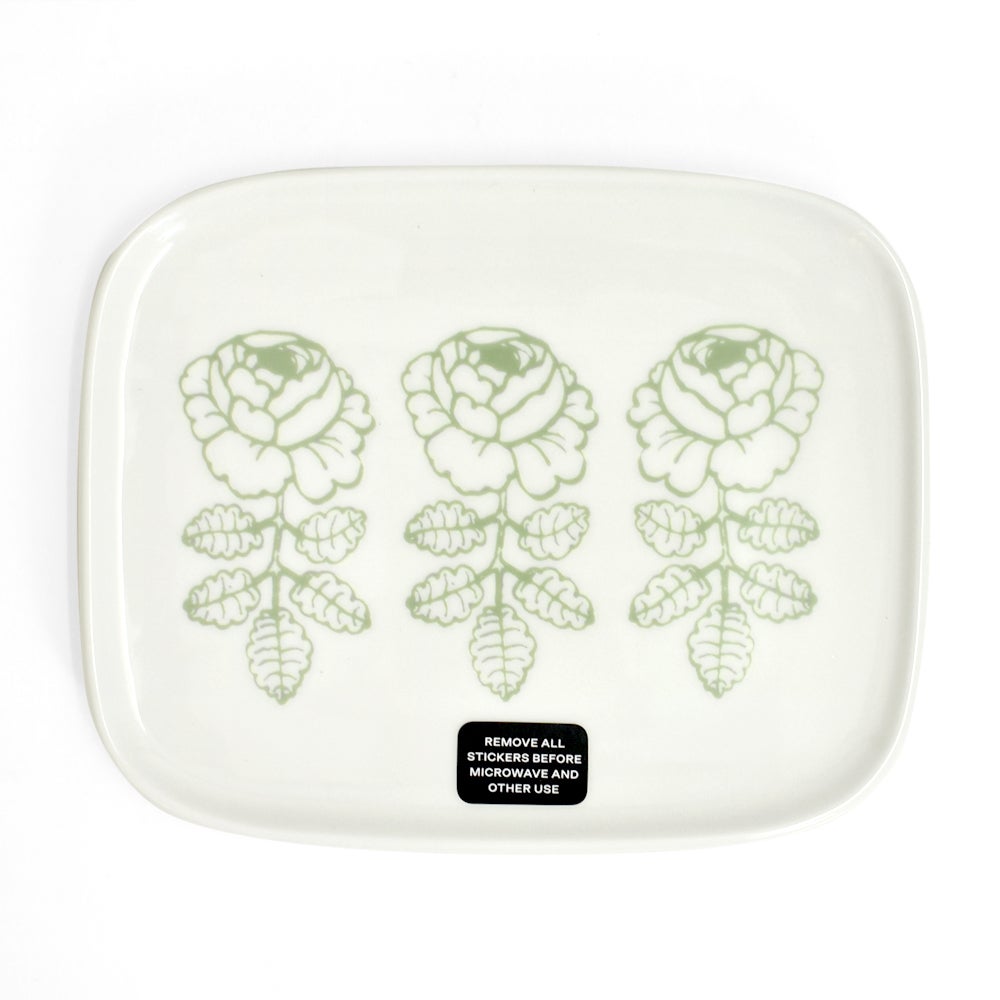 マリメッコ (marimekko) Vihkiruusu プレート 12×15cm 食器 ギフト ヴィヒキルース ウエディングローズ プレート お皿 52263-4-75727 52263475727