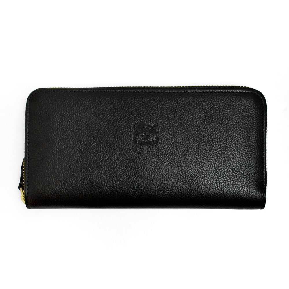 イルビゾンテ IL 長財布 レザー ロゴ 黒 54202311040 イルビゾンテ IL BISONTE L字ファスナー長財布 C0909 153 BLACK 本革