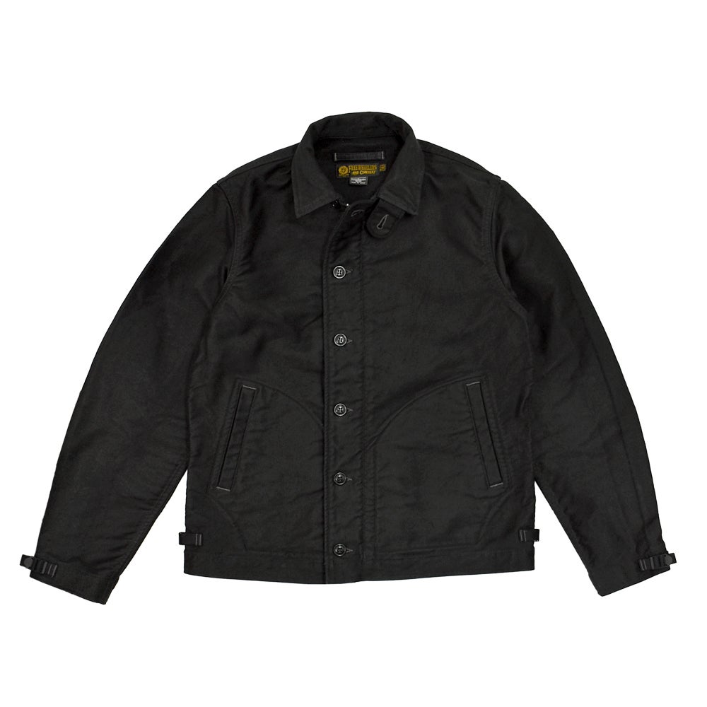 フリーホイーラーズ (FREEWHEELERS) DECK WORKER JACKET Original High Density Jungle Cloth ミリタリーコットンジャケット ライトアウター 2621005 JET BLACK