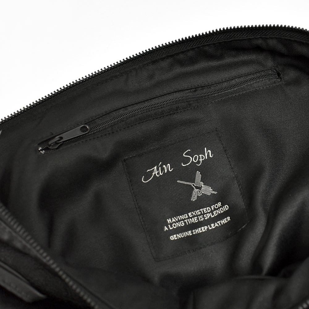 アインソフ (Ain Soph) シープレザー 2WAY ショルダーバッグ SLサイズ 鞄 レザーショルダーバッグ 斜め掛けバッグ 黒 (244016) ASE1844-PKS