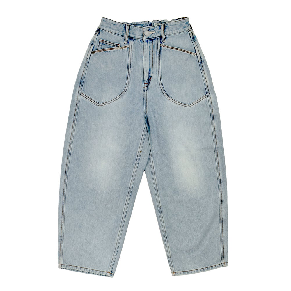 カフェッティ (Cafetty) デザインカーブパンツ デニムパンツ ジーンズ ジーパン CF-0608 L2.淡色USED