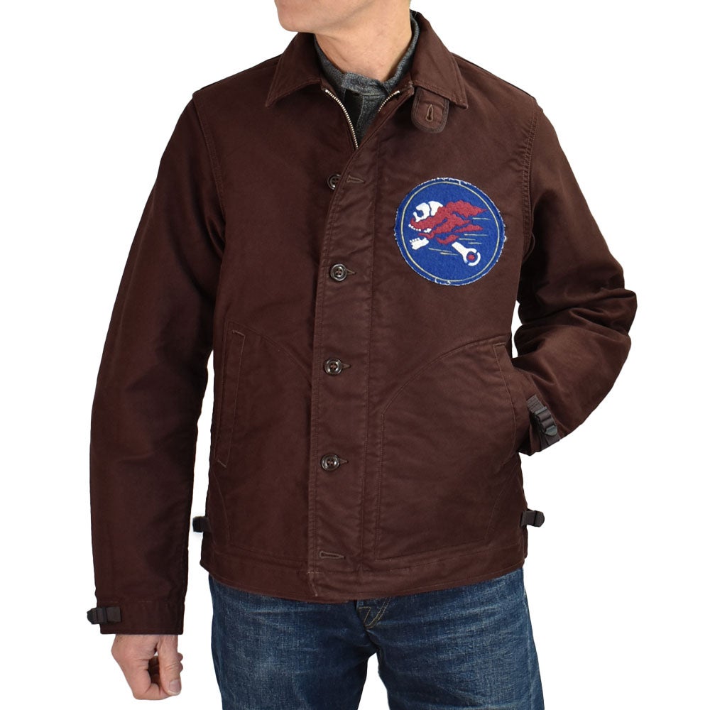 フリーホイーラーズ (FREEWHEELERS) -HOP HEADS- DECK WORKER JACKET Original High Density Jungle Cloth DARK RED BROWN ミリタリーコットンジャケット ライトアウター 2621006
