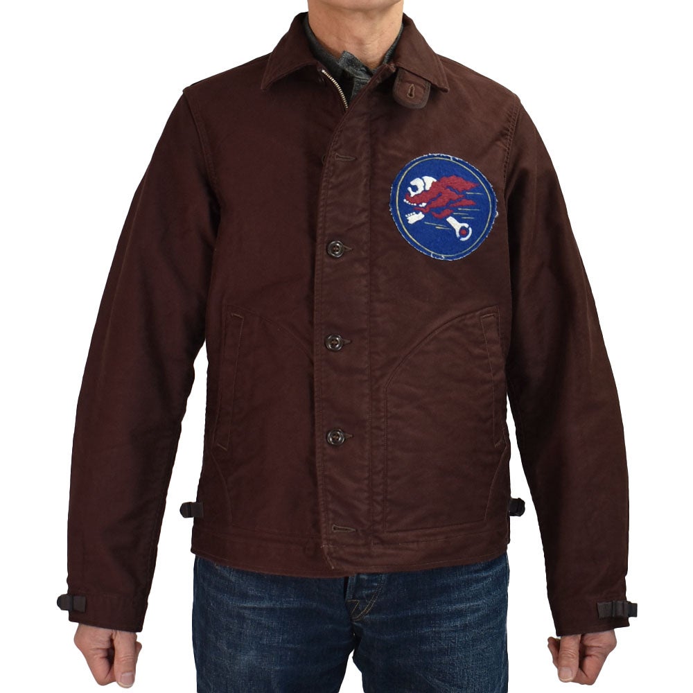 フリーホイーラーズ (FREEWHEELERS) -HOP HEADS- DECK WORKER JACKET Original High Density Jungle Cloth DARK RED BROWN ミリタリーコットンジャケット ライトアウター 2621006