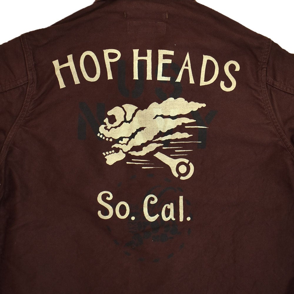 フリーホイーラーズ (FREEWHEELERS) -HOP HEADS- DECK WORKER JACKET Original High Density Jungle Cloth DARK RED BROWN ミリタリーコットンジャケット ライトアウター 2621006