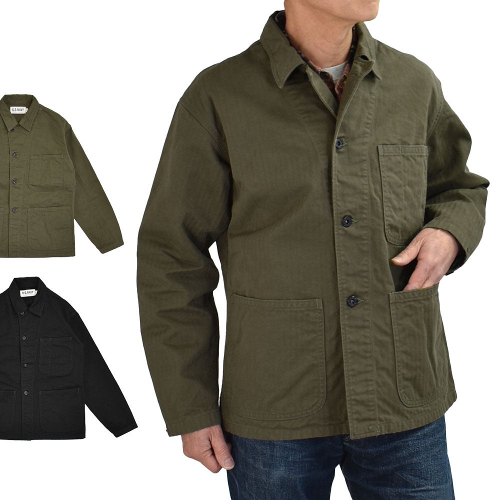 コリンボ (COLIMBO) NAVAL WORK JKT. N-3 TYPE -HERRINGBONE- =PLAIN= ネイバル ワークジャケット N-3 タイプ -へリンボンツイル- カバーオール ミリタリージャケット ワークジャケット ZB-0106