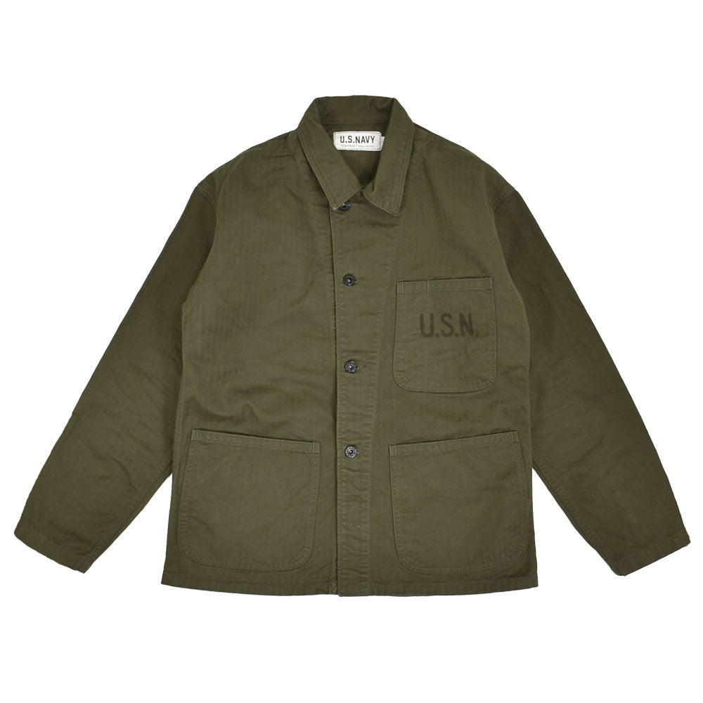 コリンボ (COLIMBO) NAVAL WORK JKT. N-3 TYPE -HERRINGBONE- =CUSTOM= WATKINS-JF ネイバル ワークジャケット N-3 タイプ -へリンボンツイル- ワトキンズ・ジェイエフ カバーオール ミリタリージャケット ワークジャケット カスタム ZB-0107 01.Olive Drab