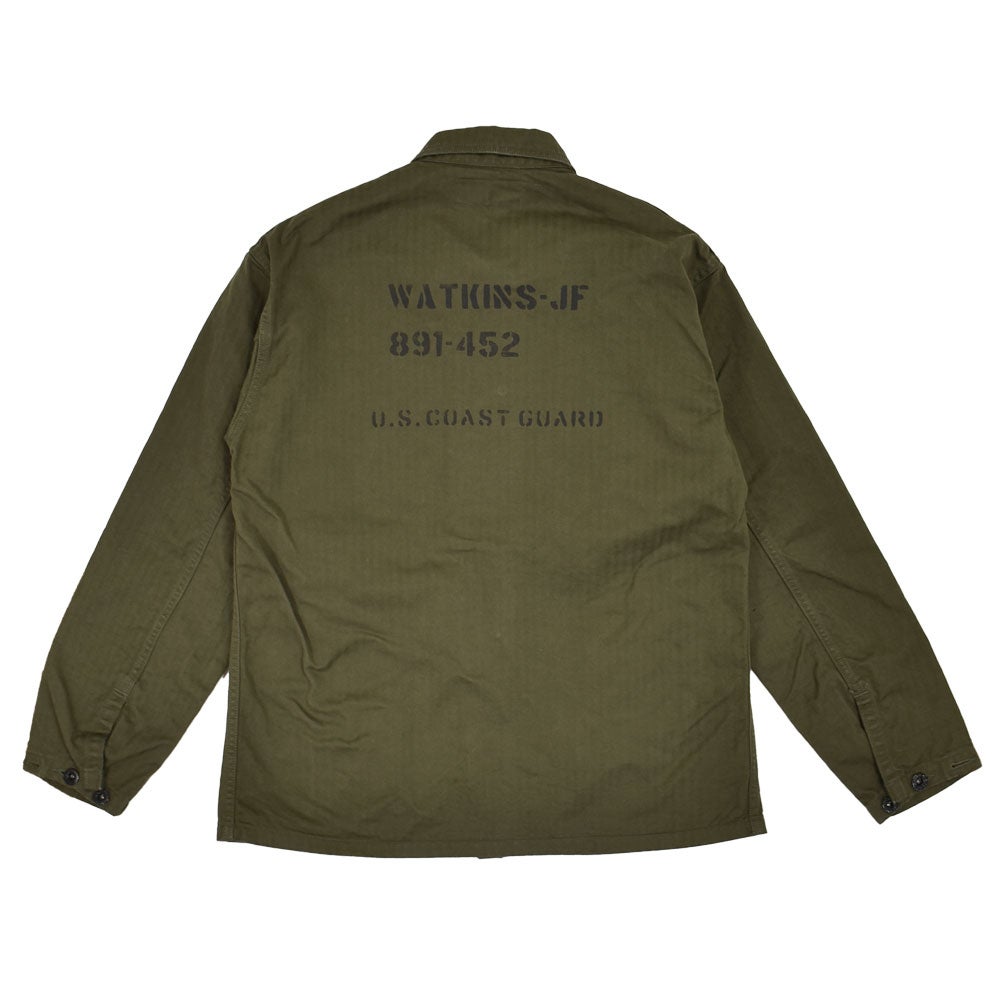 コリンボ (COLIMBO) NAVAL WORK JKT. N-3 TYPE -HERRINGBONE- =CUSTOM= WATKINS-JF ネイバル ワークジャケット N-3 タイプ -へリンボンツイル- ワトキンズ・ジェイエフ カバーオール ミリタリージャケット ワークジャケット カスタム ZB-0107 01.Olive Drab