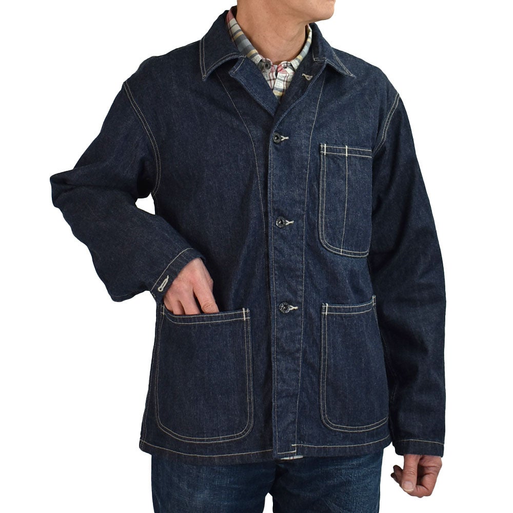 コリンボ(COLIMBO)NAVAL WORK JKT. N-3 TYPE -12OZ DENIM- =PLAIN= ネイバル ワークジャケット N-3 タイプ -12oz デニム- カバーオール ミリタリージャケット ワークジャケット ZB-0108
