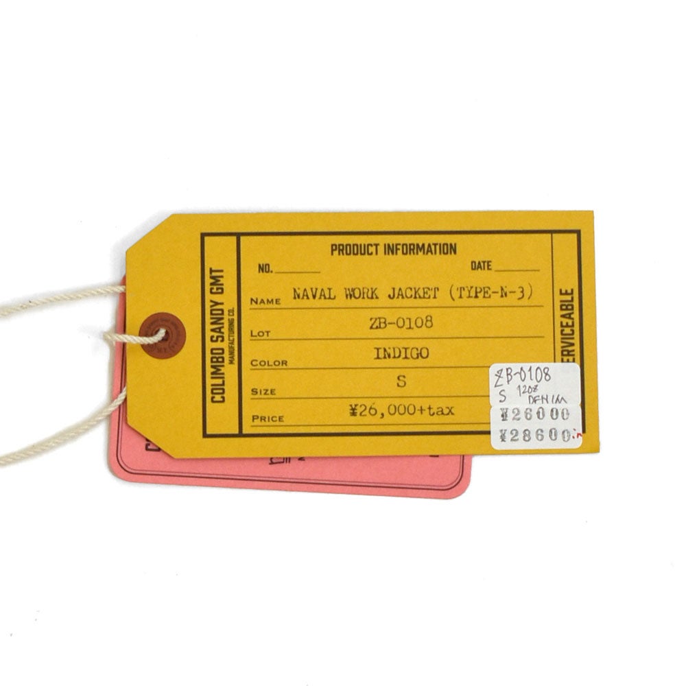 コリンボ (COLIMBO) NAVAL WORK JKT. N-3 TYPE -12OZ DENIM- =PLAIN= ネイバル ワークジャケット N-3 タイプ -12oz デニム- カバーオール ミリタリージャケット ワークジャケット ZB-0108