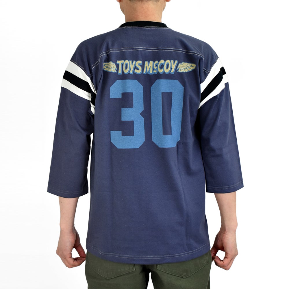 トイズマッコイ (TOYS McCOY) SNOOPY FOOTBALL SHIRT -USAFA 30- プリントTシャツ フットボールTシャツ ピーナッツ スヌーピー 七分袖 TMC2611