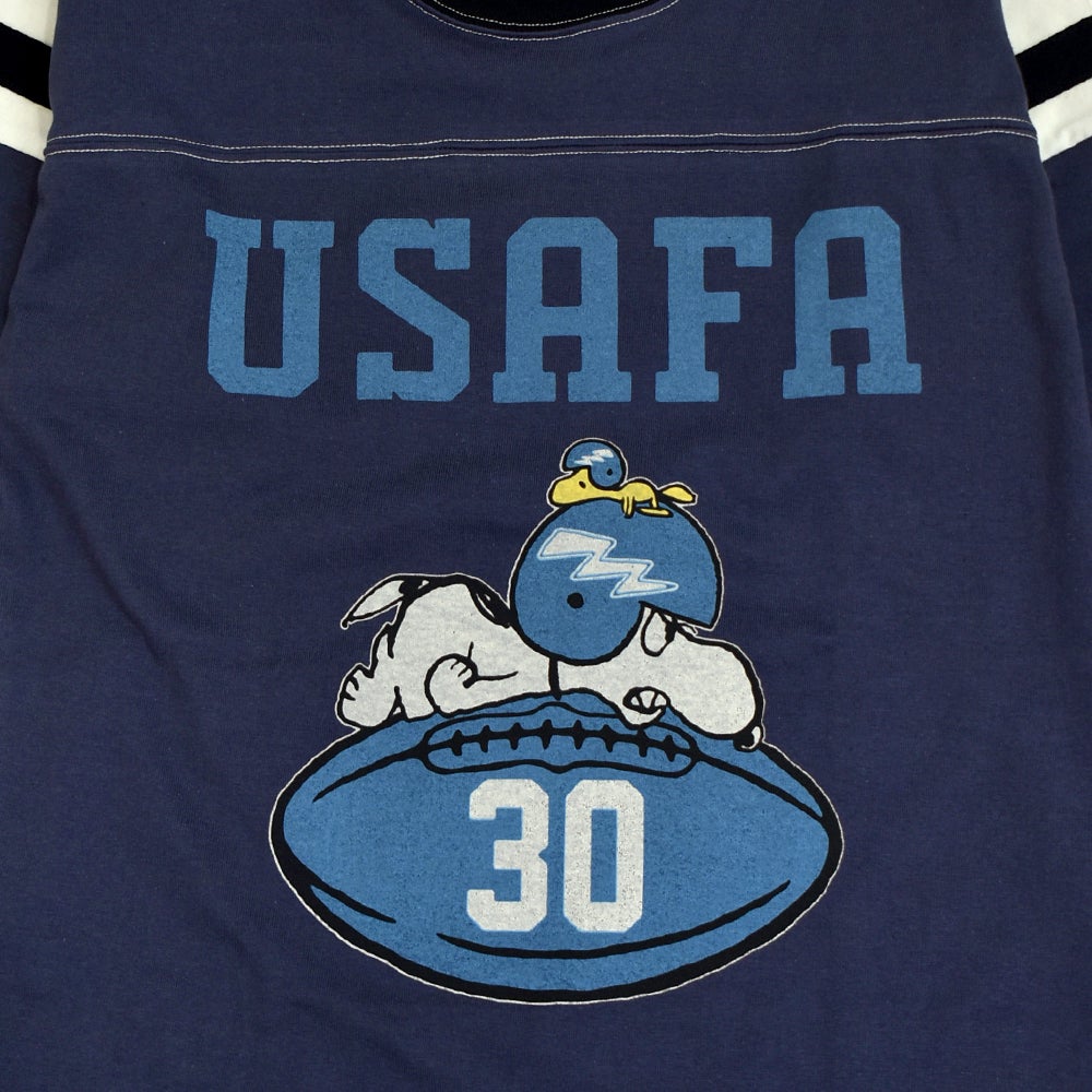 トイズマッコイ (TOYS McCOY) SNOOPY FOOTBALL SHIRT -USAFA 30- プリントTシャツ フットボールTシャツ ピーナッツ スヌーピー 七分袖 TMC2611