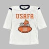 トイズマッコイ (TOYS McCOY) SNOOPY FOOTBALL SHIRT -USAFA 30- プリントTシャツ フットボールTシャツ ピーナッツ スヌーピー 七分袖 TMC2611 011.OFFWHT