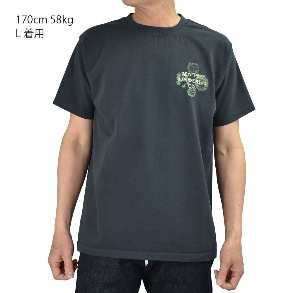 フェローズ (PHERROW'S) 26S-PT11 GEOFFREY GARDENING CO. 半袖プリントTシャツ 004.S.BLACK