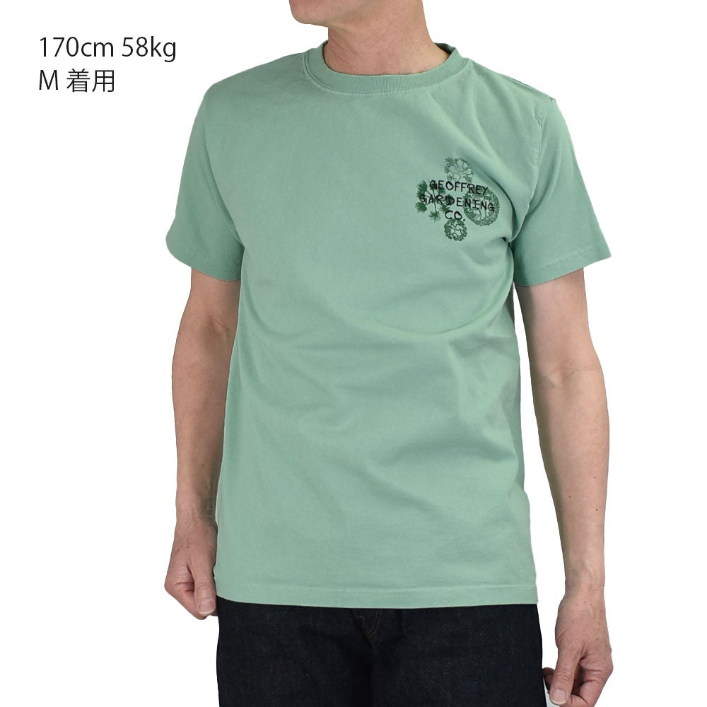 フェローズ (PHERROW'S) 26S-PT11 GEOFFREY GARDENING CO. 半袖プリントTシャツ 210.MINT GREEN