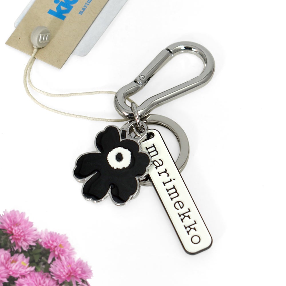 マリメッコ (marimekko) Puhallus Ⅱ Unikko キーチェーン キーホルダー キーリング kioski ウニッコ 花 ギフト 52249-2-93370 52249293370