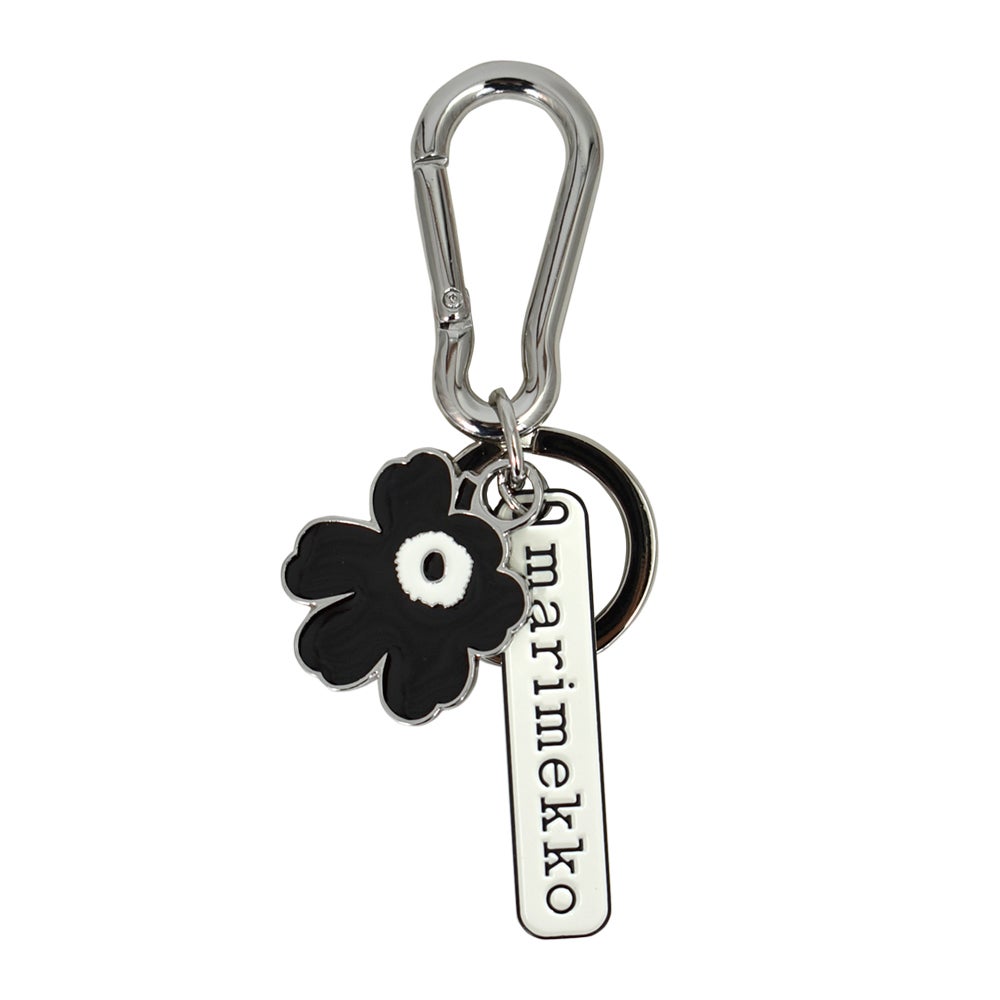 マリメッコ (marimekko) Puhallus Ⅱ Unikko キーチェーン キーホルダー キーリング kioski ウニッコ 花 ギフト 52249-2-93370 52249293370 99.ブラック×ホワイト